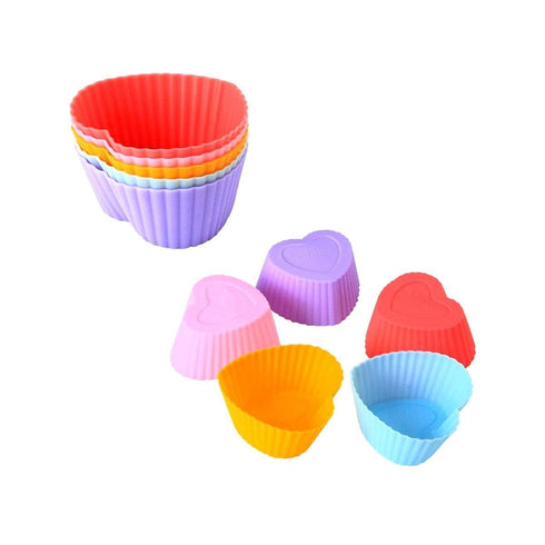 AussieSuperStore Homeware Supplies Silicone Cupcake Liners Baking cups Reusable and Nonstick Muffin Holder Cake Molds Silicone Cupcake Liners Baking cups Reusable Nonstick Muffin Cake Mold CBHEARTCUPCAKEX12